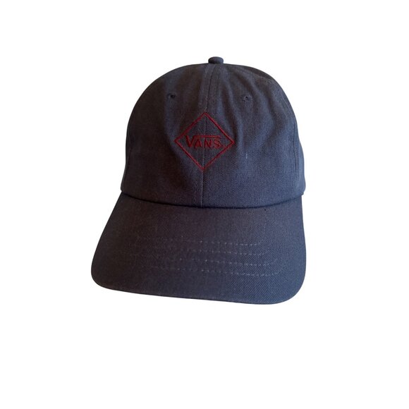 Vans Adjustable Baseball Cap Navy Blue Cotton Diamond Logo - Picture 1 of 6